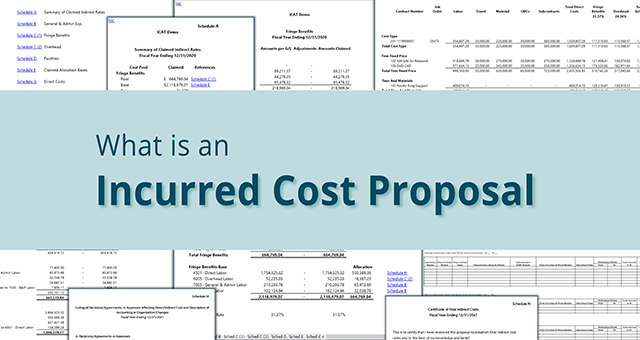 What is an Incurred Cost Proposal header with sample schedules